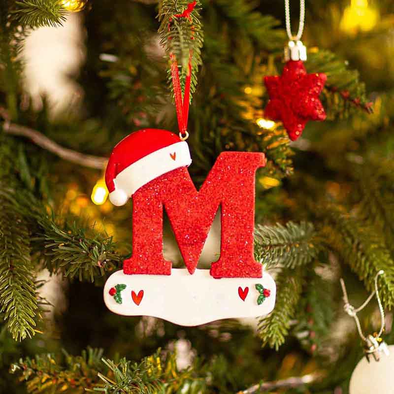 DIY Christmas Tree Decoration Letter Pendant 26 Letters Home Decorations Holiday Xmas Ornament New Year Nativity Decoration 2025