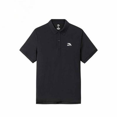 Bequemes Atmungsaktives Lässiges Einfarbiges Kurzarm-Poloshirt Herren Oberteile Schwarz 152528121-5