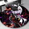 1pc Halloween Pumpkin & Floral Design Round Carpet Anime Inspired Office Chair Mat, Non Slip Rug for Home Decor, Gift, Office, Living Room