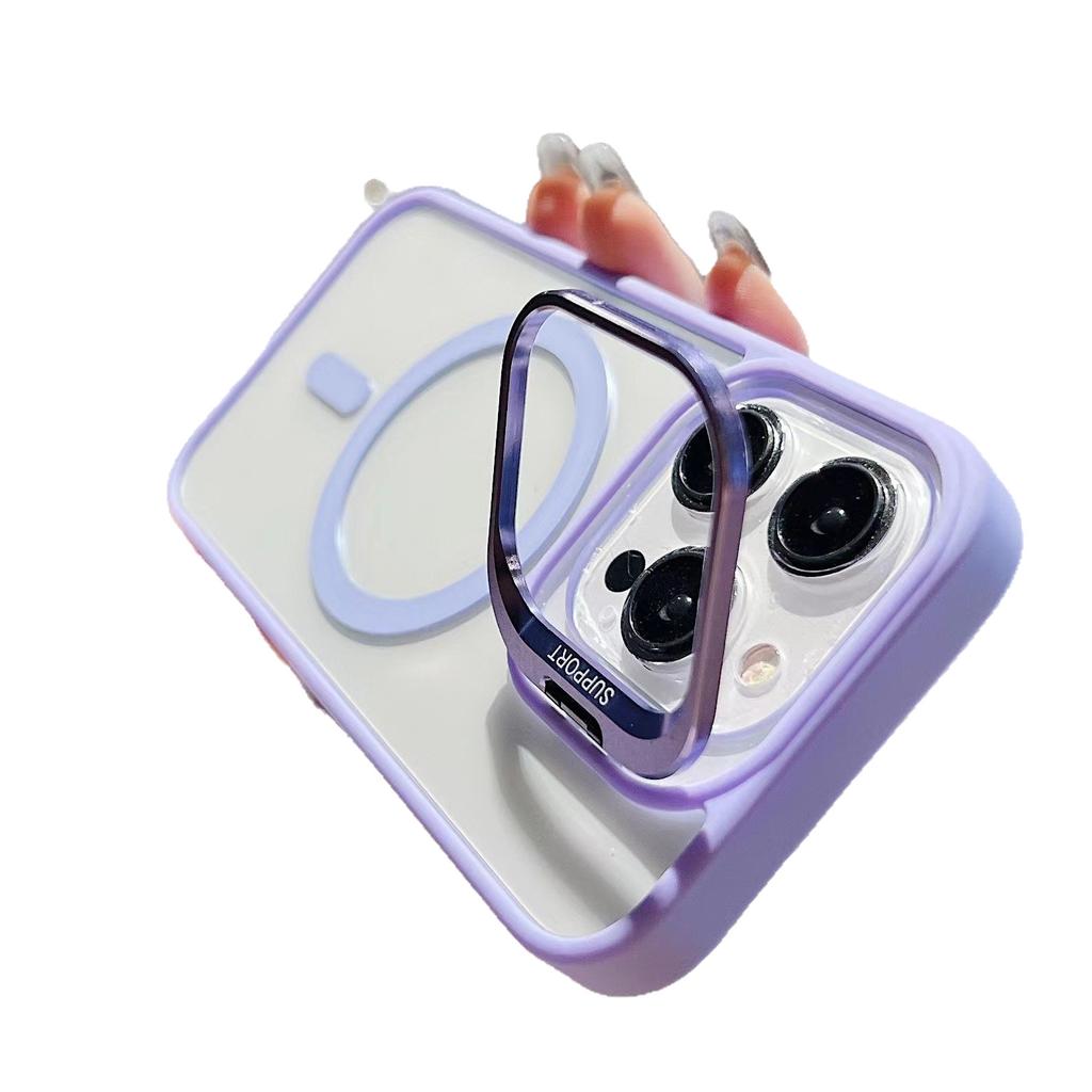 Free Alloy Lens Film of the Same Color, Suitable for Apple 16 Mobile Phone Case 14promax Transparent 16pro Magnetic Suction Bracket 16.