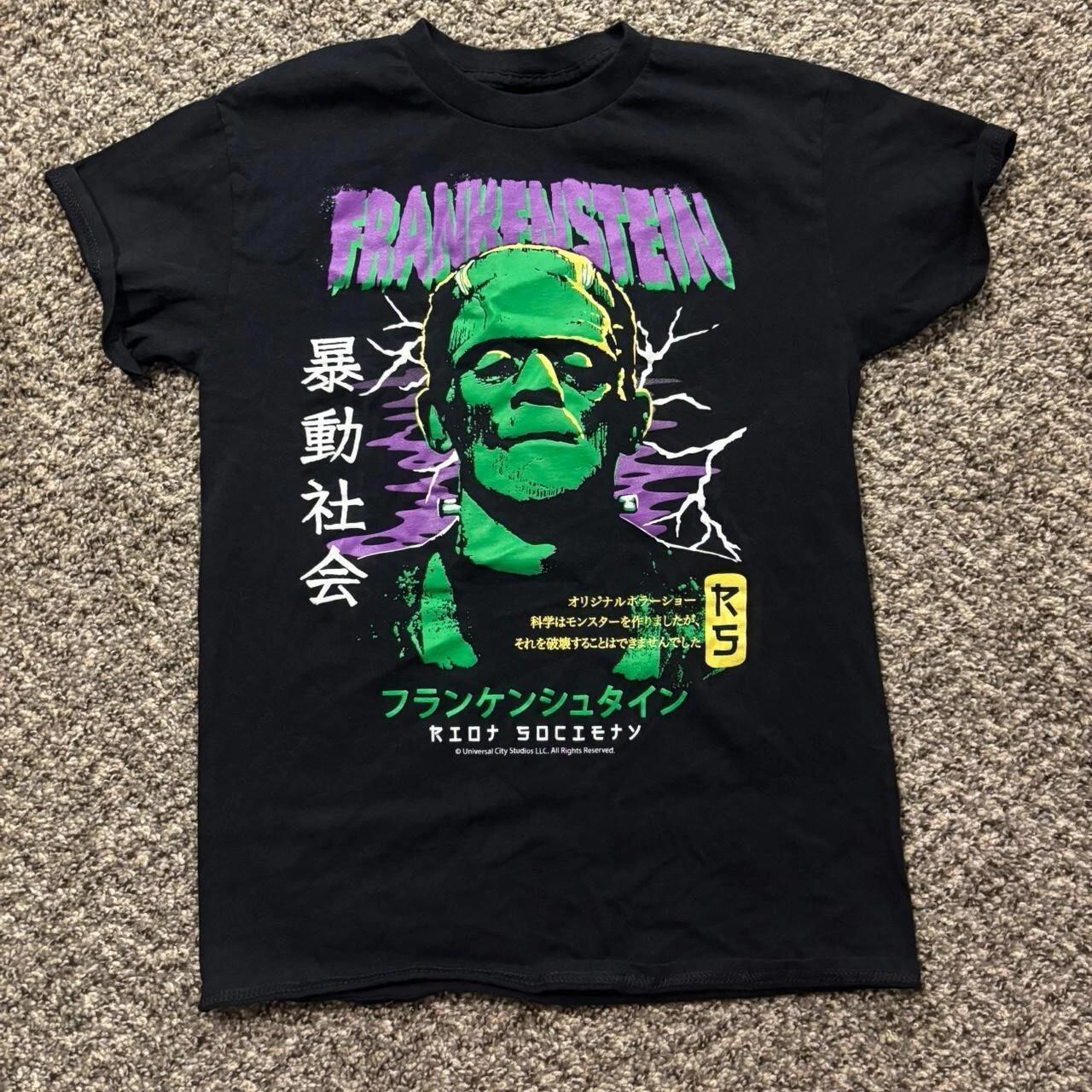 Frankenstein Horror Movie Graphic T-Shirt Vintage Style Black Tee S-4XL S