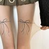 Bow Tattooed Stockings Women'S Skin Tone Pantyhose Anti-Hook Silk Pure Desire Black Silk Sexy Babes Bare Legs Artifact Stockings