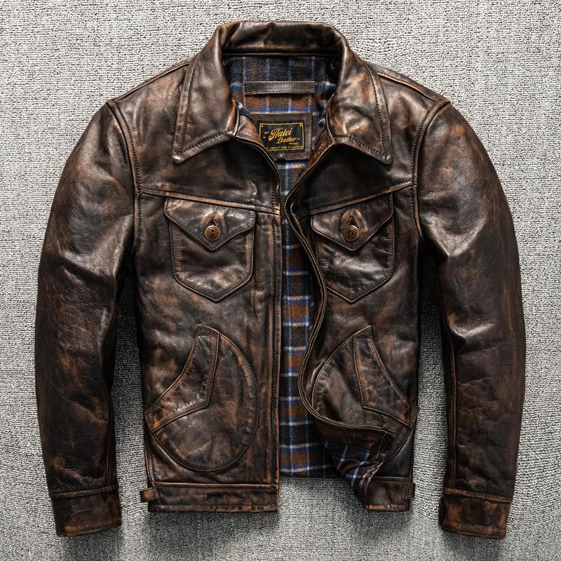 Men's Lapel Locomotive Suit PU Leather Jacket Autumn and Winter Jacket