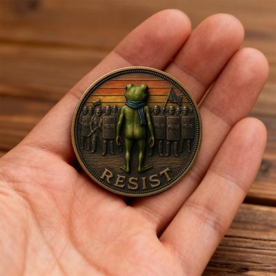 Portland Frog Coin Vintage Frog Resist Coin Commemorative Inspirational Challenge Coin Collectible Gift for Inspiration Support Free Spirits