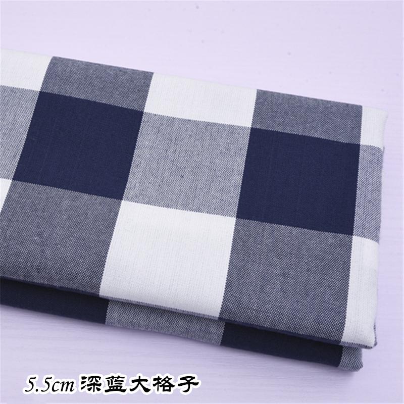 1M/2M/3M Thick Cotton linen solid color Fabric - Grid stripe DIY Material for Home Textiles (by Meter)