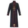 Gothic Priest Costume With Long Sleeve Jacket And Printed Details For Events