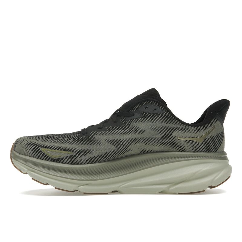 HOKA Clifton 9 Black Slate Men Sneakers Green 1127895-BLCKS