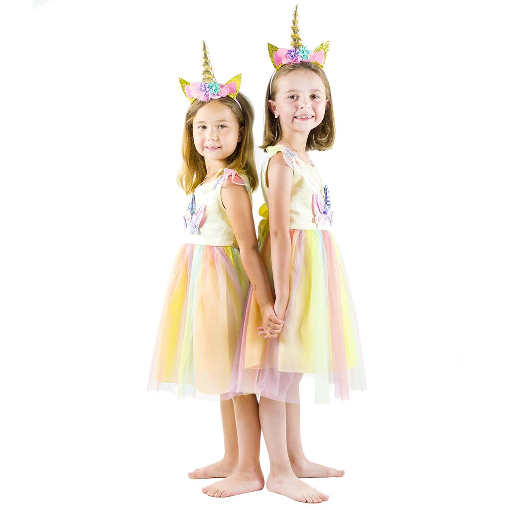Costume for a fancy dress party, unicorn dress, Pegasus dress, fairy tale characters, size 130. Costume for a girl, unicorn outfit, size 130.