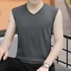 Men's Slim Korean Style V-Neck Sleeveless Vest - Casual Breathable Solid Color Youth Waistcoat