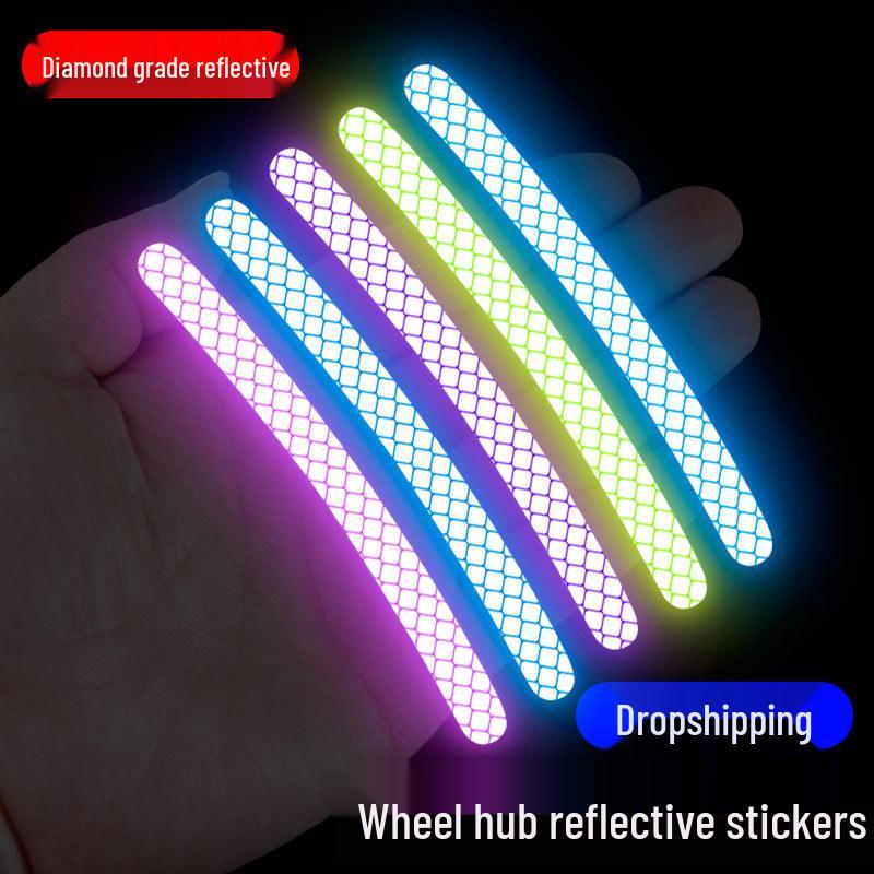 Reflective Nighttime Tire Anti-Collision Stickers for Cars & Motorcycles