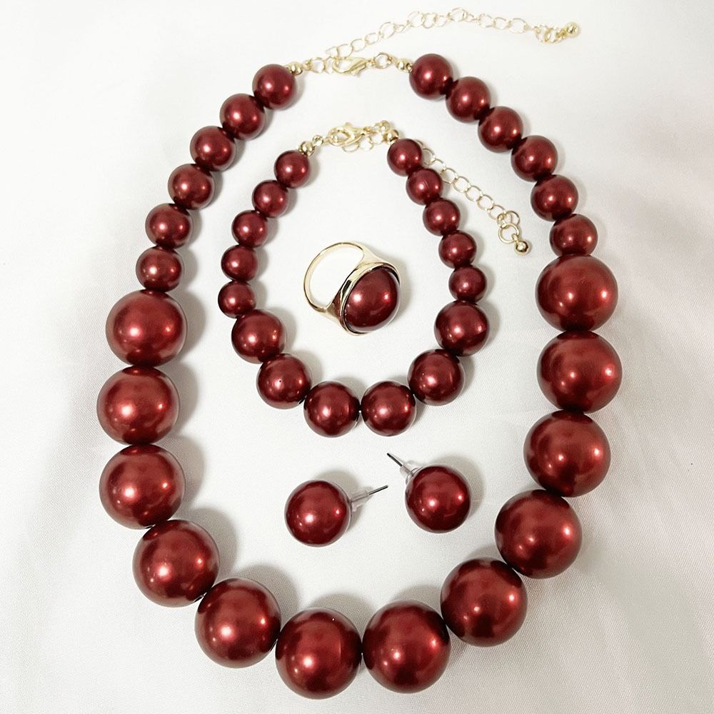 Vintage Style Imitation Pearl Jewelry Set Retro Elegant French Pearl Necklace Bridal