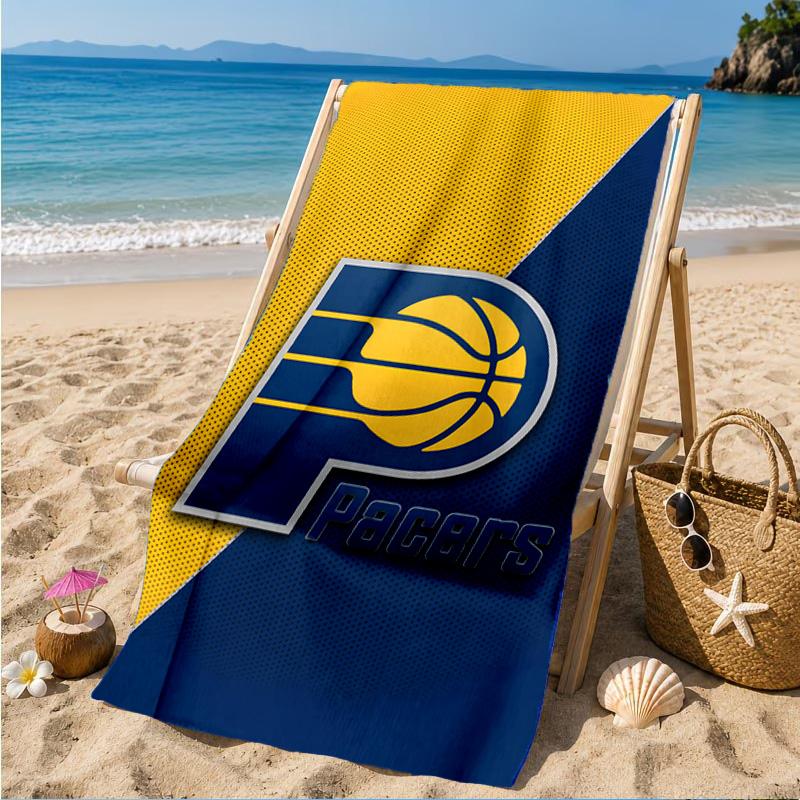 Basketball Pacers Neon Art Beach Towel, Microfiber Beach Towel, Perfect For Pool, Beach, Travel, Home Decor Beach Party Fan Gifts