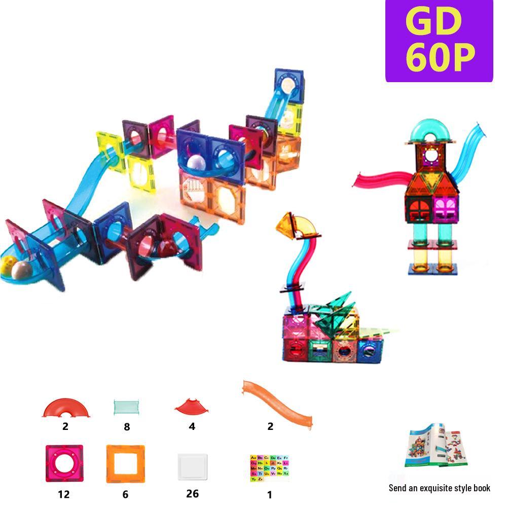 Colorful Stained Glass Magnetic Building Blocks for Children - Strong Magnetic Toy Pieces