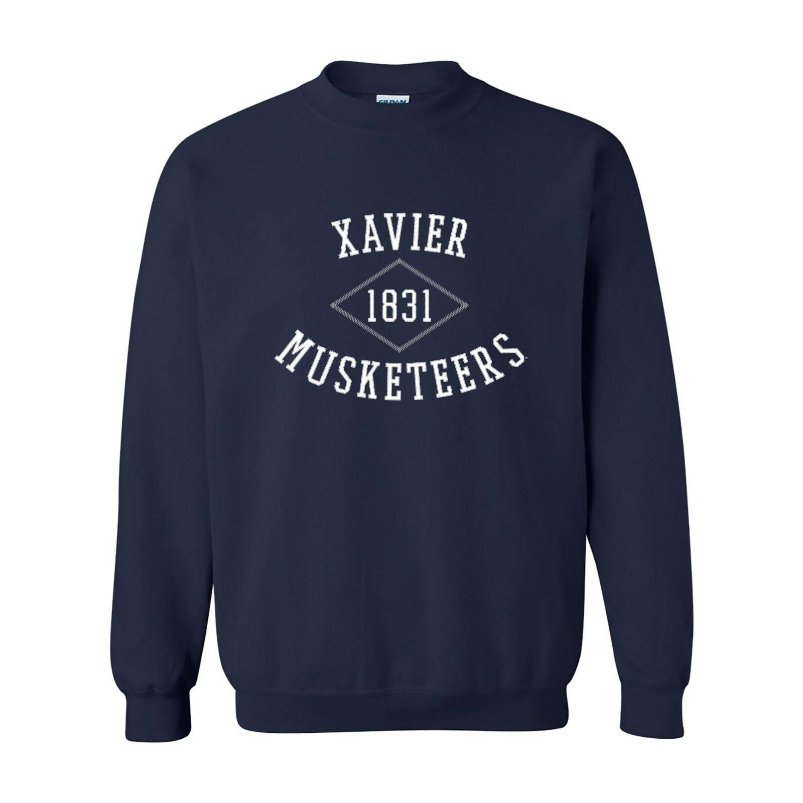 Xavier Musketeers Stitch Arch Team Color Crewneck Sweatshirt - Navy S