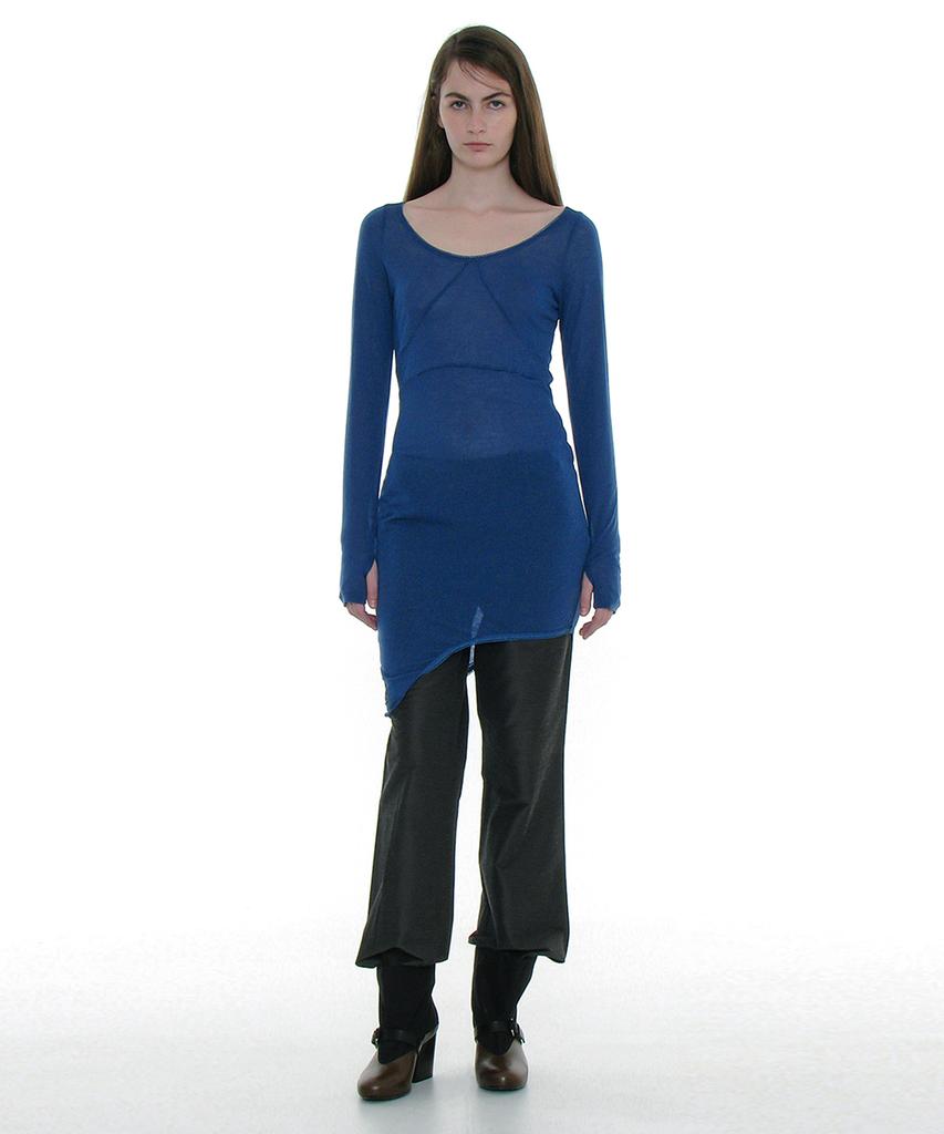 Partimento Woman Transform Layered Jersey Long Sleeve Dress_Blue