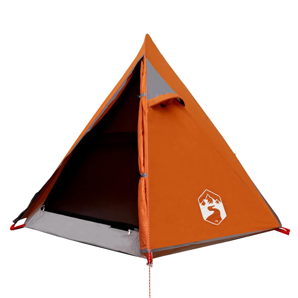 Dome Camping Tent for 2 Persons Gray and Orange Waterproof