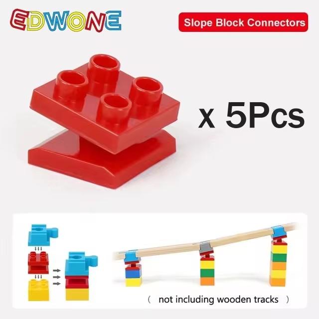5/10pcs Universal Wooden Tracks Connectors Accessories Big Size Blocks Rotatable Connection Adapters Fit for Brand Train Tracks