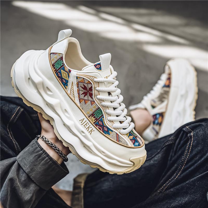 Fashionable Blue Casual Men's Shoes, Original Designer, Thick Soled Men's Shoes, Enlarged Heel Hip-hop Thick Soled Men's Sports Shoes, Training Shoes