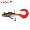 6-Piece Soft Silicone Swimbait Fishing Lures for Sea Bass, Pike, and Carp with Treble Hooks