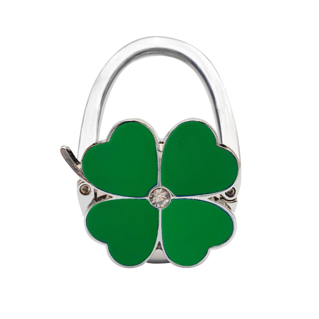 Fourleaf  External Bag Hook, Foldable Portable Hook Solid Color Leather Table Side Bag Hook Handbag Bag Hook