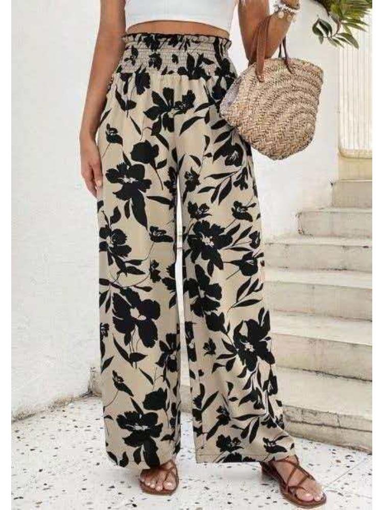 

Women Polka Dot Wide Leg Pants High Waisted Flowy Palazzo Pants Casual Printed Trousers XXL