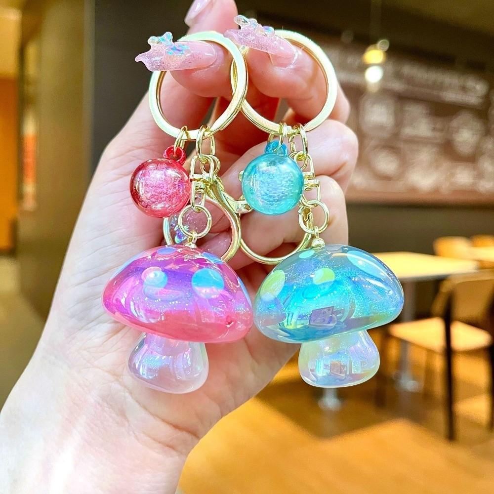 Acrylic Mushroom Keychain Ornaments Bag Hanging Pendant Exquisite Mushroom Pendant Accessory