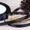Black Polyester Satin Ribbon with Lace Edge for Clothing and Gift Packaging