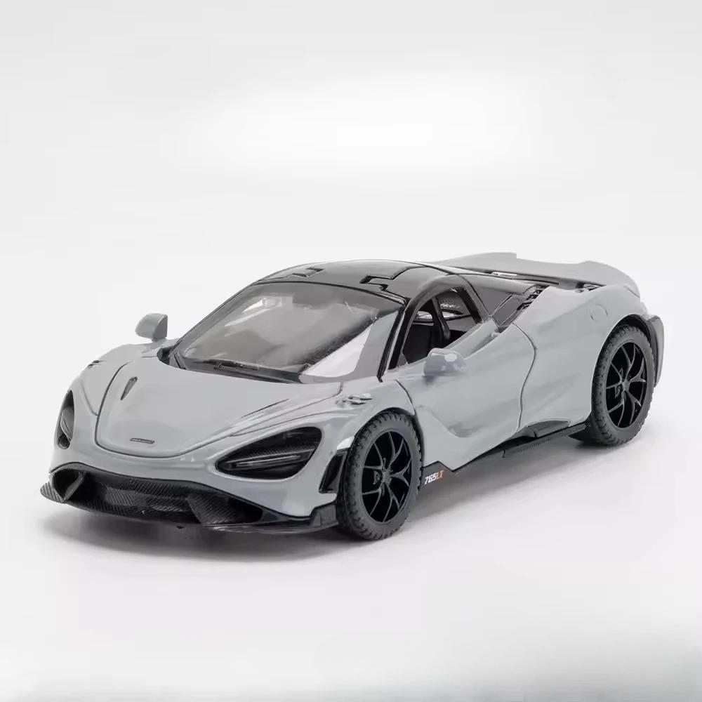 

1:32 600LT 765LT Model Alloy Diecast Car Toys Ornament Doors Opened Sound Light Pull Back Miniature Vehice for Kids Perfect Gift