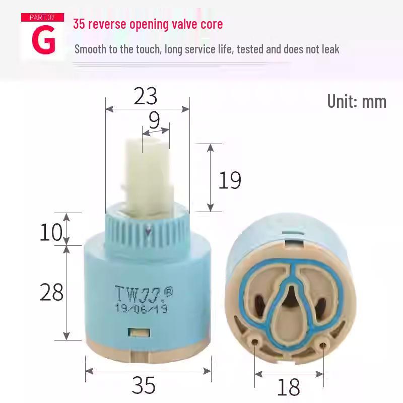 Jiujiu Ceramic Hot & Cold Mixer Faucet Cartridge Replacement (35/40)
