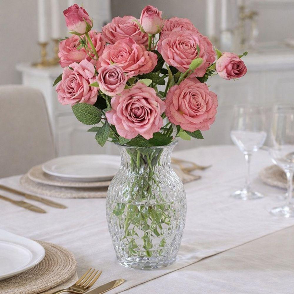 Burnt Edge Artificial Rose Flowers 3 Head Silk Simulation Rose Vintage Faux Flower  Home Decor