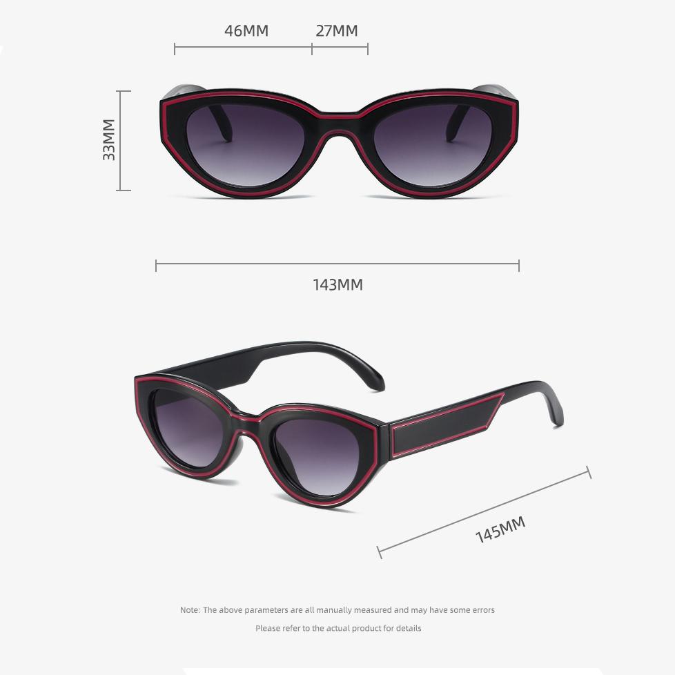 New  Cat Eye Sunglasses Women For Men  Vintage Sun Glasses Luxury Brand Designer Punk Pink Stripe Hip Hop Popular Shades