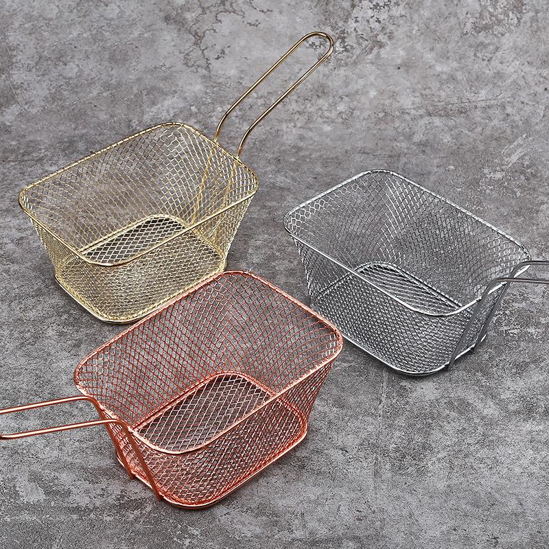 large size Fryers Basket Net Mesh Fries Chip Kitchen Tool Stainless Steel Fryer Home French Fries Baskets Strainer