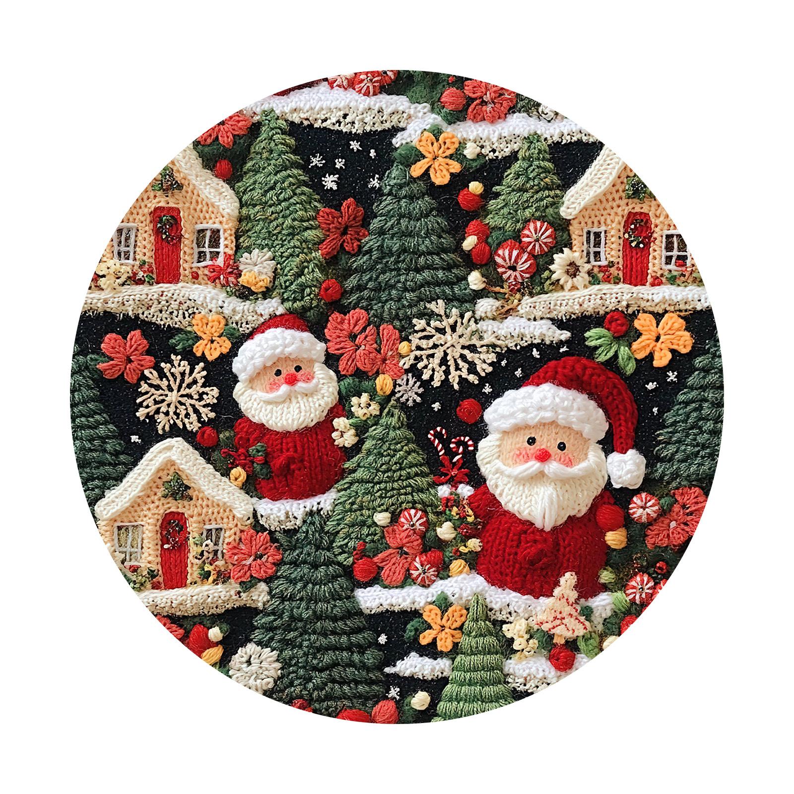 

Рождественская скатерть круглая скатерть для обеденного стола (прямой край) One Size