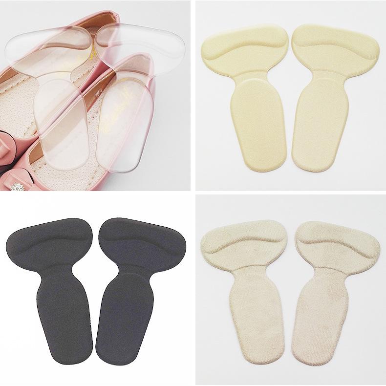 Damen Silikon Fersenpolster: Anti-Reibungs-T-Form-Aufkleber, Rutschfest, Schmerzschutzpolster für High Heels