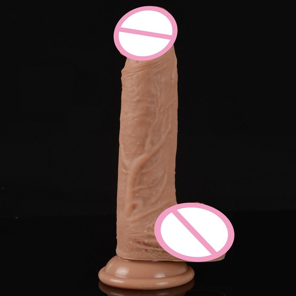 Duen Liquid Silicone Real Muscle Master Simulation Penis Sucker Dildos Female Masturbation Penis Sex Product