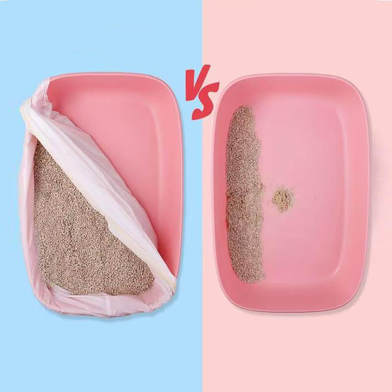1/2/3Rolls Disposable Cat Litter Bags Disposable Pet Waste Bag with Drawstring Quick Clean Portable Cat Litter Box Liners Bags