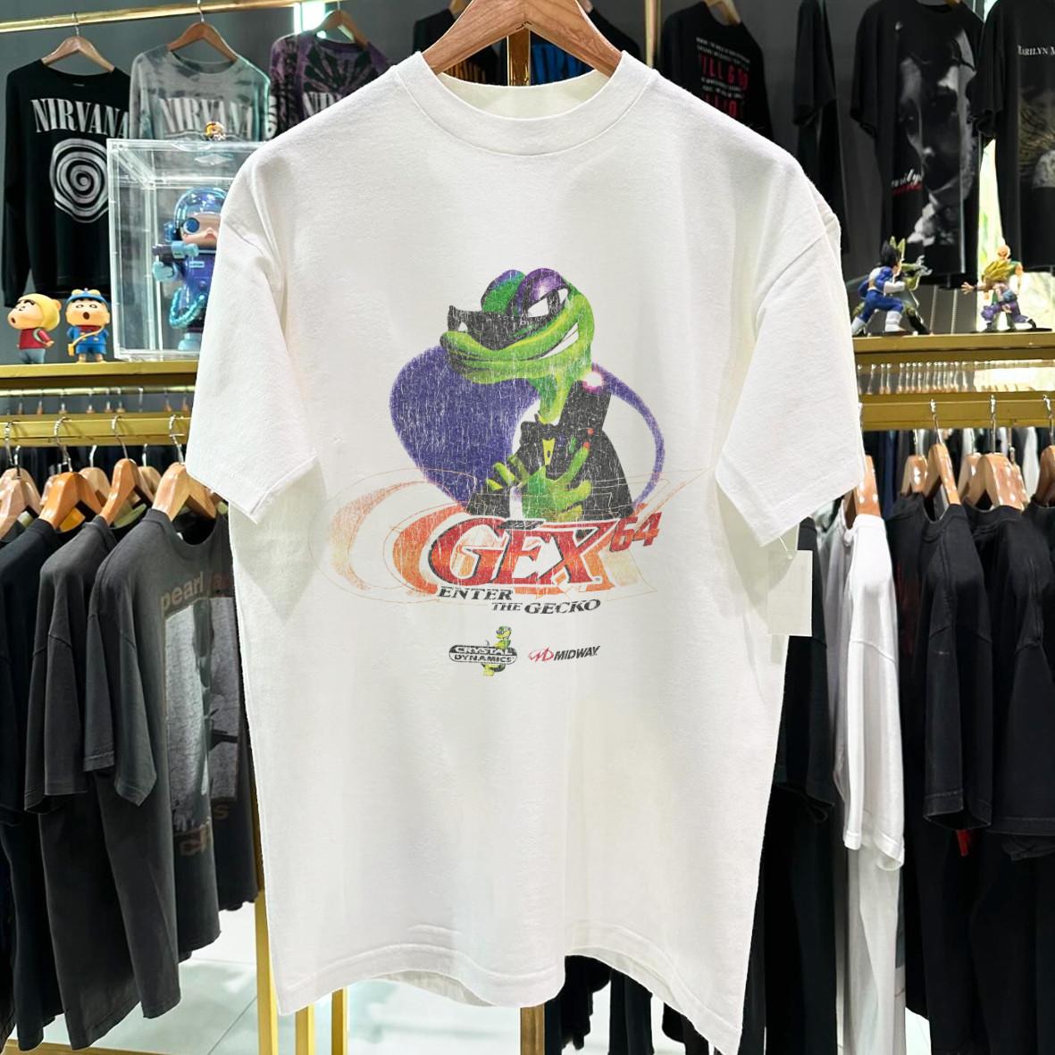 98 Enter The Gecko Aged T-Shirt White M 3XL
