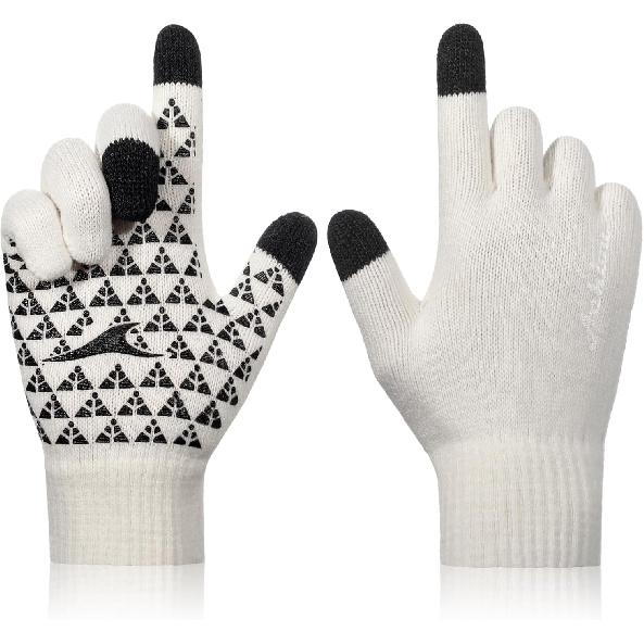 Achiou Winter Gloves for Men and Women, Touchscreen Soft Knit Gloves