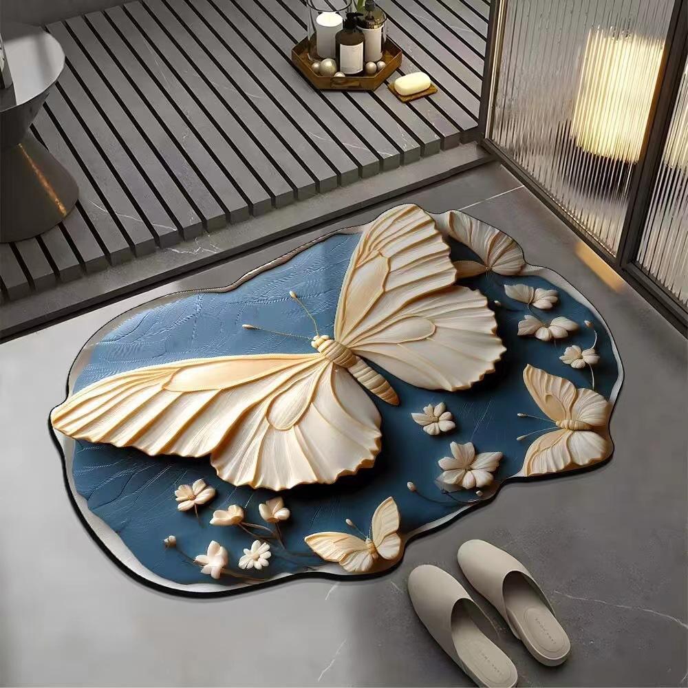 40*60cm Diatomaceous Earth Shaped Floor Mat Bath Sink Water Absorbing Quick Drying Easy To Clean Full of Three-dimensional Sense
