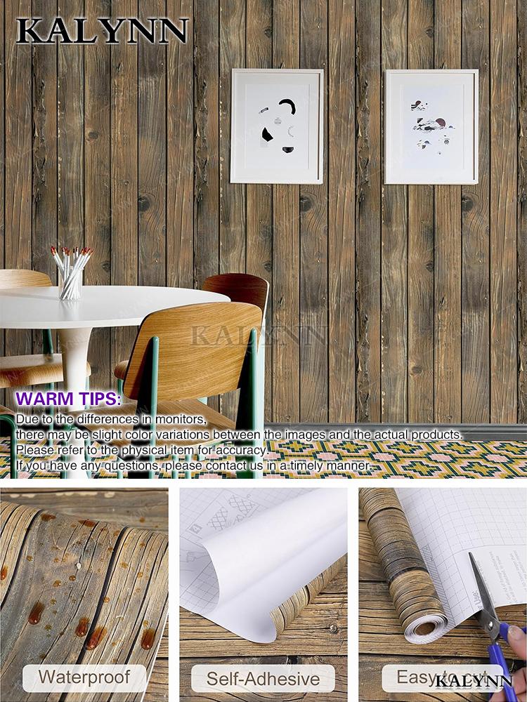 Wood Contact Paper Peel and Stick Wallpaper Self Adhesive Removable Vintage Faux Wood Wall Paper Plank Shelf Home Decoration
