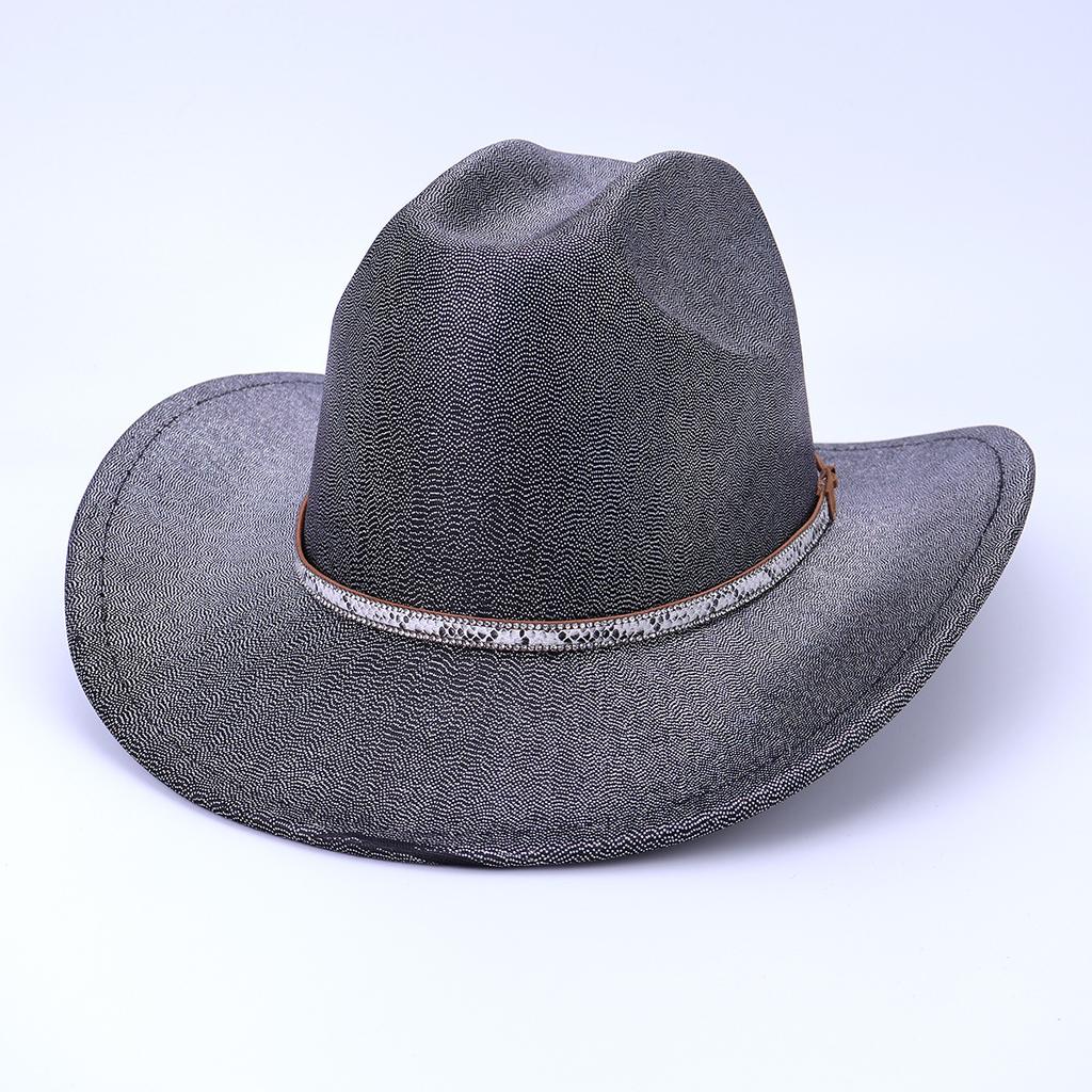 Men'S And Women'S Ethnic Style Western Cowboy Hat Sunscreen Travel Sunshade Top Hat Big Brim Jazz Hat Knight Hat