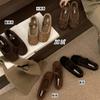 2025 Autumn and Winter New Flat-bottomed Bow Velvet Mary Jane Shoes Women's Warm Ballet Shoes Lamb Wool Single Shoes