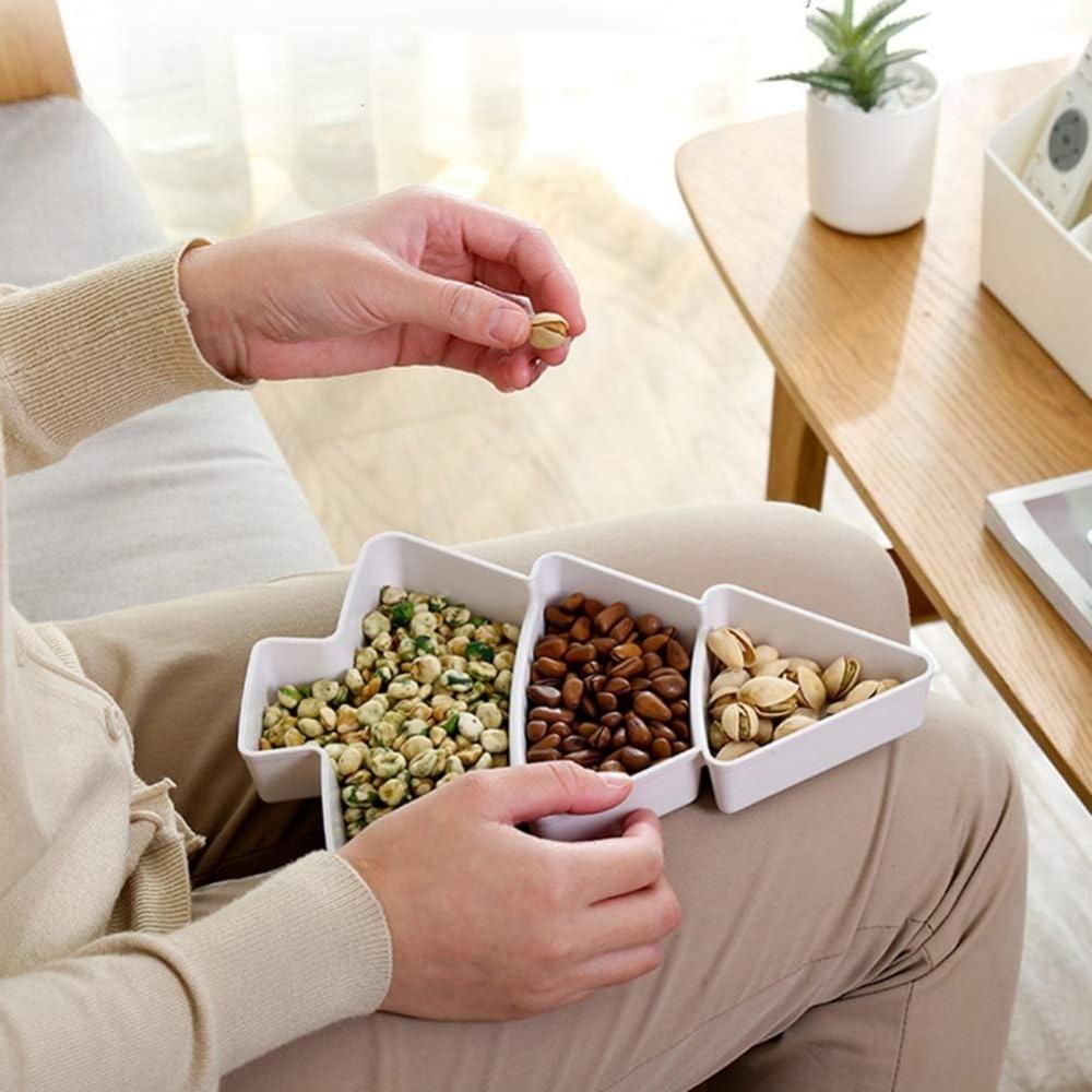 Christmas Tree Snack Tray, 3 Compartment Tree Shaped Tray, Ideal Christmas Holiday Party Supplies Gift