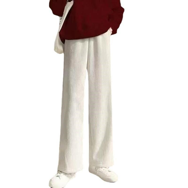 Wide Leg Pants For Women With Plush Fleece And High Waist For Autumn Winter Casual Wear