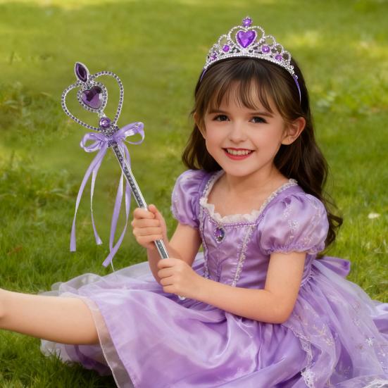 Magické hůlky ve tvaru srdce pro děti, dívky, princeznovské doplňky k převleku, vílí hůlka z umělého křišťálu na Vánoce, Halloween, párty, cosplay kostým