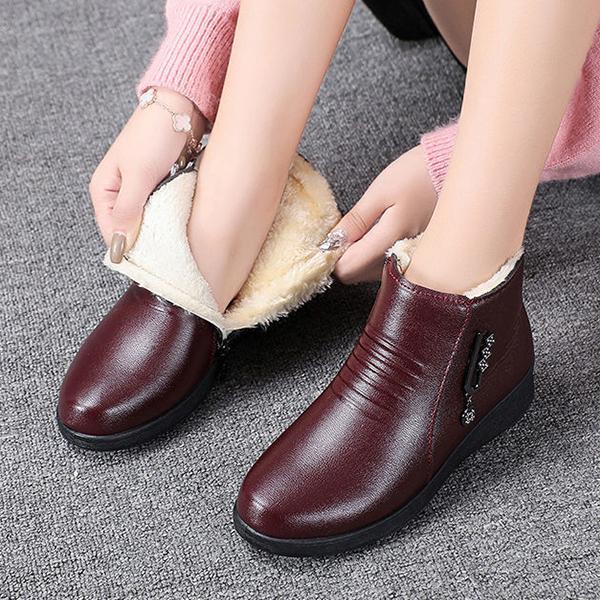 New Autumn and Winter Women's Warm Short Boots Non-slip Waterproof Comfortable Flat Casual Boots