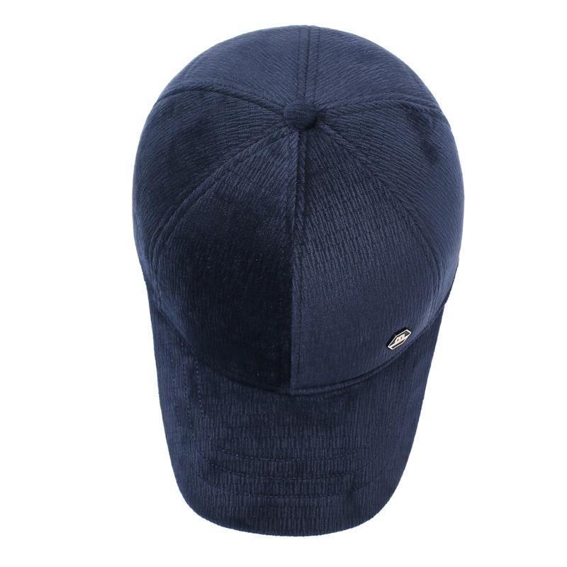Autumn Winter Men's Outdoor Baseball Cap Velvet Thick Ear Protection Cap Cold Warm Middle-Aged and Elderly Cap