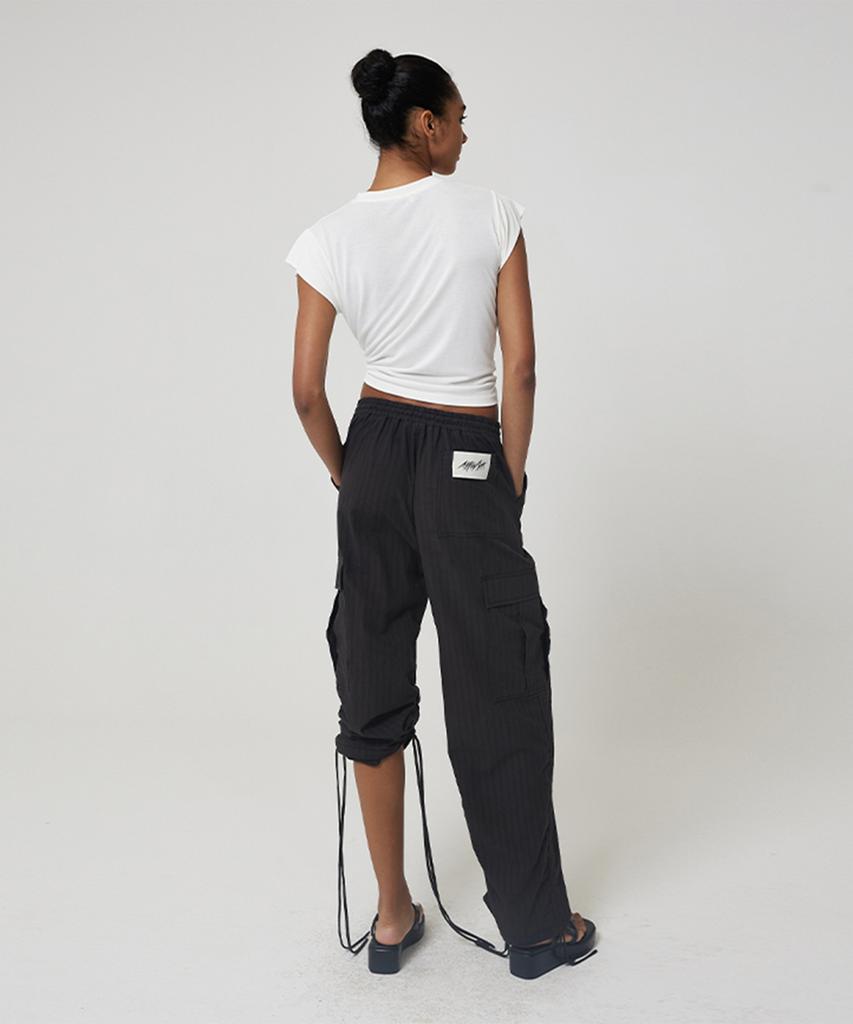 Meuameu Shirring Cargo Banding Pants