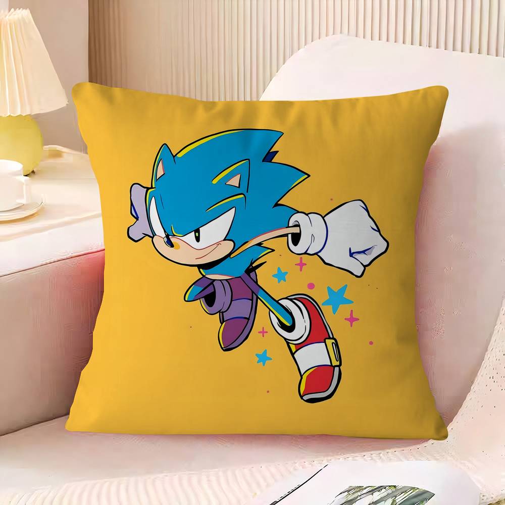 

Game S-Sonic The Hedgehog Pillow Gift Home Office Decoration Bedroom Sofa Car Cushion Cover Case 45x45 16x16Inch