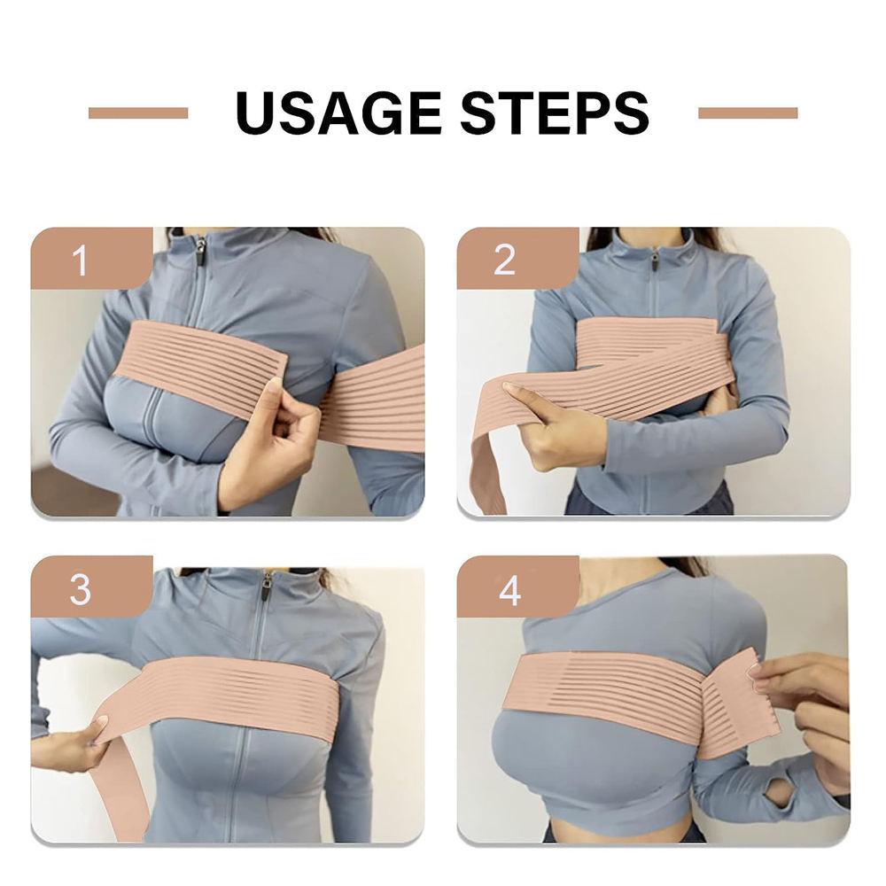 1Pcs Breast Support Band No-Bounce, Post Surgery Breast Augmentation & Reduction Strap, Adjustable Extra Sports Stabilizer Band